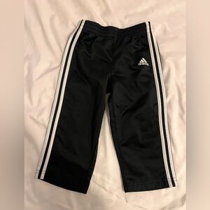 adidas Black 2 piece sweat suit with White Side Stripes - Kids